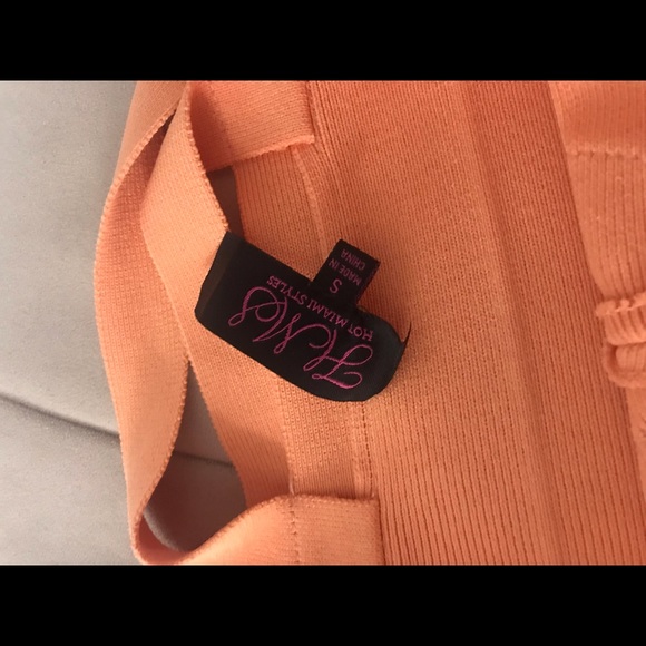 Orange Mini Bandage Dress - size Small - Picture 6 of 8